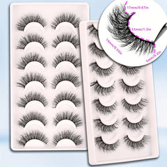 Cat Eye Look Faux Mink Lashes 6D Volume False Eyelashes 7 Pairs Mix Styles