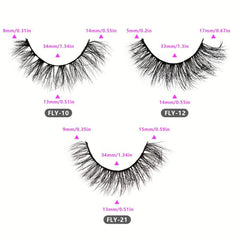Cat Eye Look Faux Mink Lashes 6D Volume False Eyelashes 7 Pairs Mix Styles
