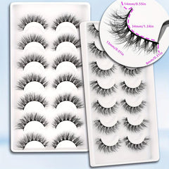 Cat Eye Look Faux Mink Lashes 6D Volume False Eyelashes 7 Pairs Mix Styles