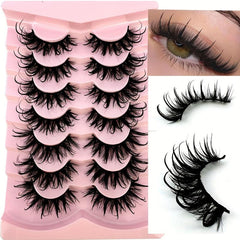 7 Pairs 3D Fluffy False Eyelashes Long Thick Natural Curling Extensions
