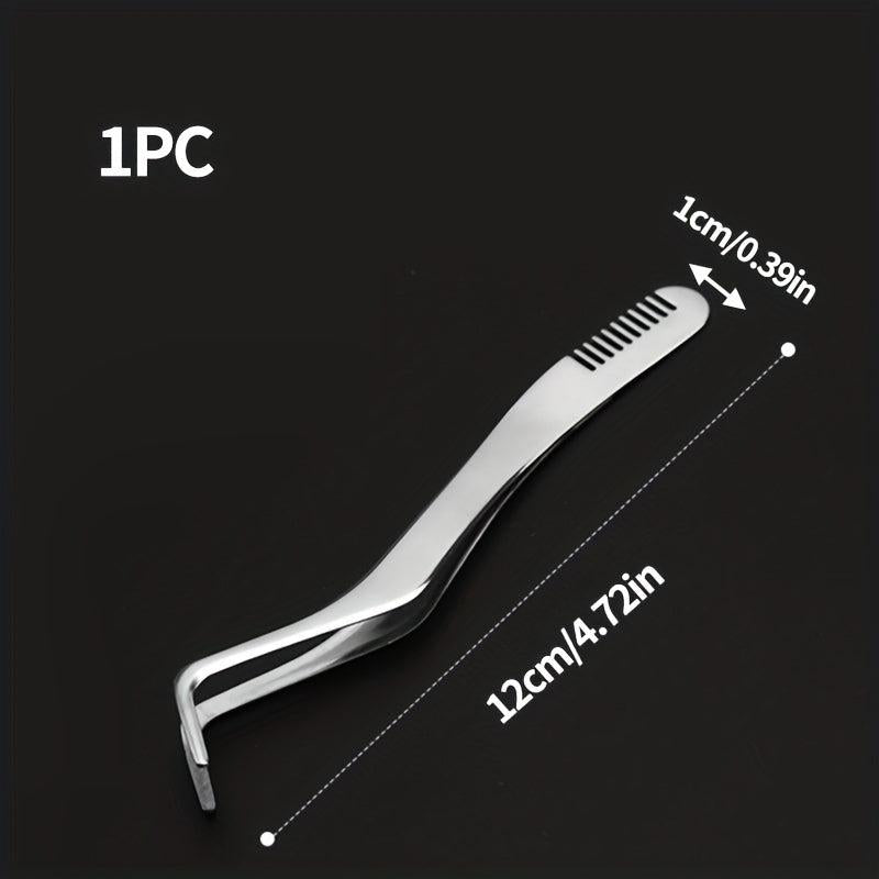 Stainless Steel Eyelash Applicator w/ Comb for Makeup Artists & Beginners