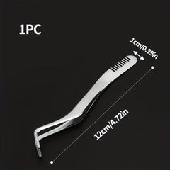 Stainless Steel Eyelash Applicator w/ Comb for Makeup Artists & Beginners