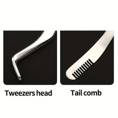 Stainless Steel Eyelash Applicator w/ Comb for Makeup Artists & Beginners
