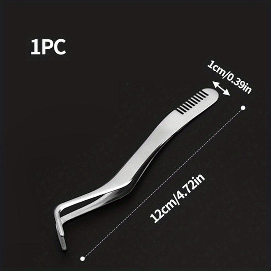 Stainless Steel Eyelash Applicator w/ Comb for Makeup Artists & Beginners