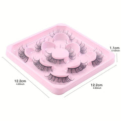 5 Pairs 3D Fluffy Cat Eye Lashes D Curl Wispy Natural Volume Faux Mink Lashes