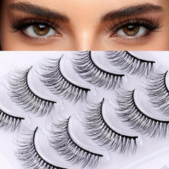 5 Pairs Japanese Style Manga Lashes Fluffy Cosplay Anime Eyelashes Natural Look