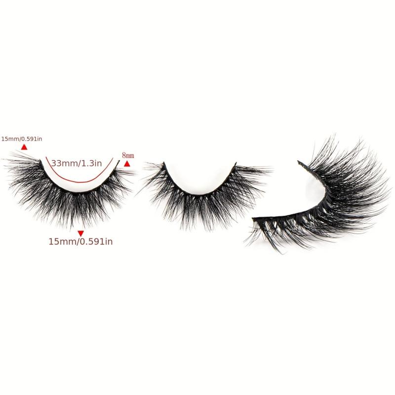 7 Pairs Full Strip Thick Curling False Eyelashes 15mm Fluffy Wispy Daily Lashes