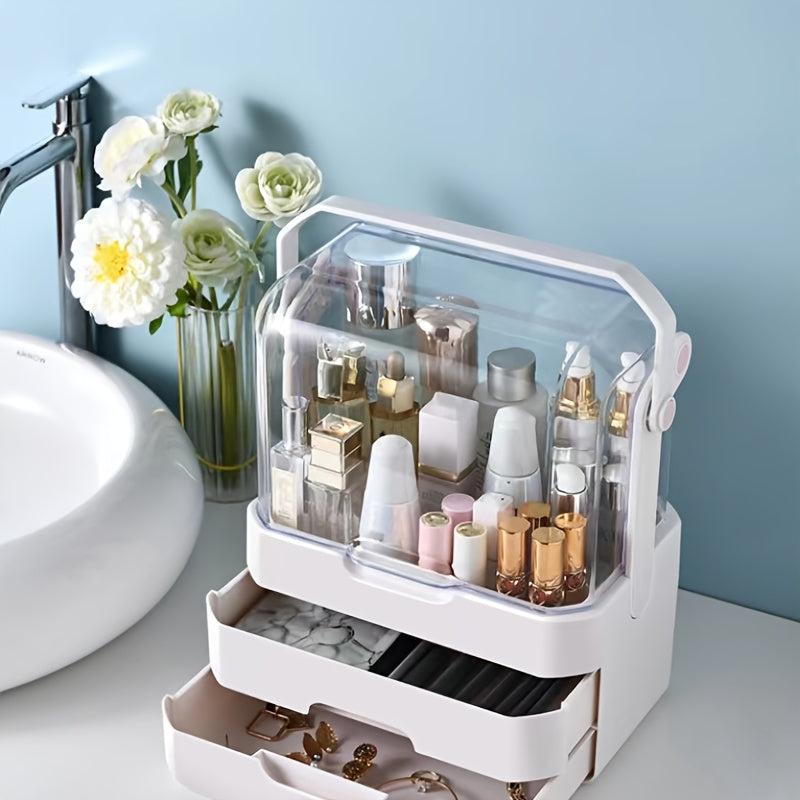 Vanity Makeup Organizer High Capacity Clear Skincare Storage
