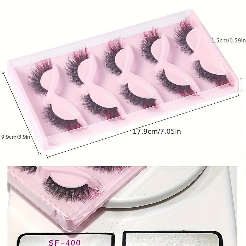 3D High Faux Mink Lashes Colored Fox Eye False Eyelashes 5 Pairs