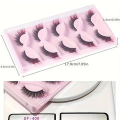3D High Faux Mink Lashes Colored Fox Eye False Eyelashes 5 Pairs
