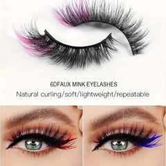 3D High Faux Mink Lashes Colored Fox Eye False Eyelashes 5 Pairs