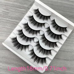 3D False Eyelashes Chemical Fiber Natural Bushy Lashes 5 Pairs
