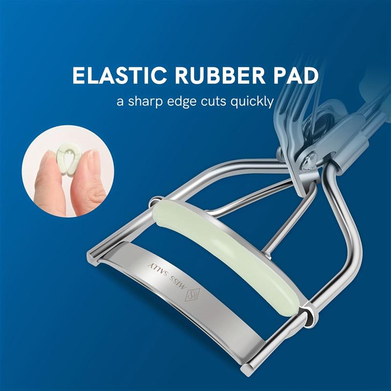 Pro Carbon Steel Eyelash Curler w/ Silicone Handle & 2 Spare Strips