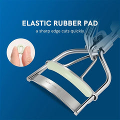 Pro Carbon Steel Eyelash Curler w/ Silicone Handle & 2 Spare Strips