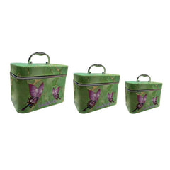 Butterfly Pattern Makeup Bag Set Of 3pcs