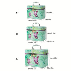 Butterfly Pattern Makeup Bag Set Of 3pcs