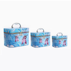 Butterfly Pattern Makeup Bag Set Of 3pcs