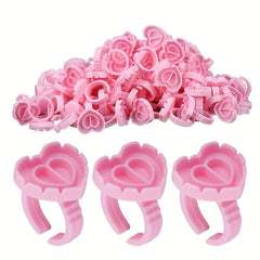 100 PCS Glue Rings Lash Glue Holder Fanning Blossom Cups For Eyelash Extensions