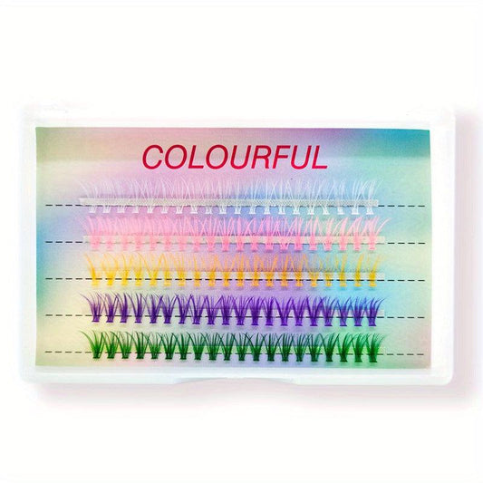 100pcs DIY Colored Cluster Eyelashes Natural Soft Stage Makeup
