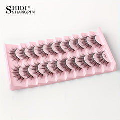 10 Pairs 3D Faux Mink False Eyelashes Set for Dramatic Look