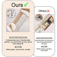 2 Pcs Clear Makeup Letter Bag Boho Cosmetic Bags Waterproof Toiletry PVC Zipper