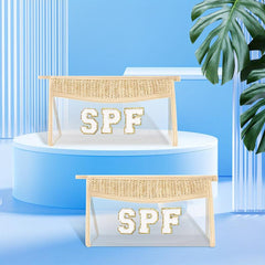 2 Pcs Clear Makeup Letter Bag Boho Cosmetic Bags Waterproof Toiletry PVC Zipper