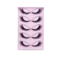 5 Pairs Fox Eye Lashes 3D Winged End Eye Elongated EyeLashes Mink Eyelashes