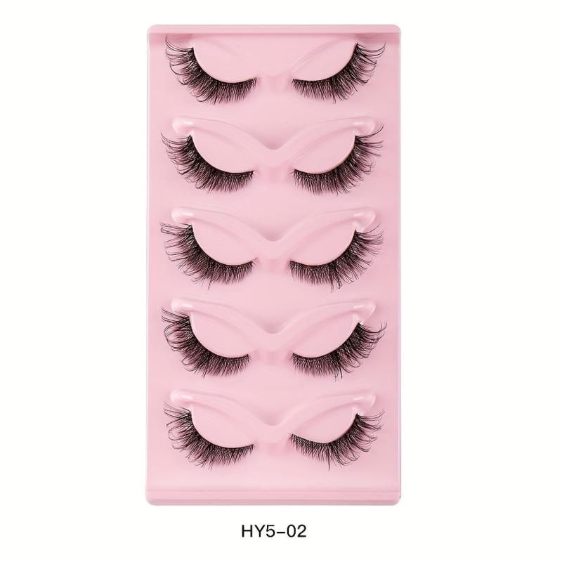 5 Pairs Cat Eye Lashes Natural Thick Curling False Eyelashes