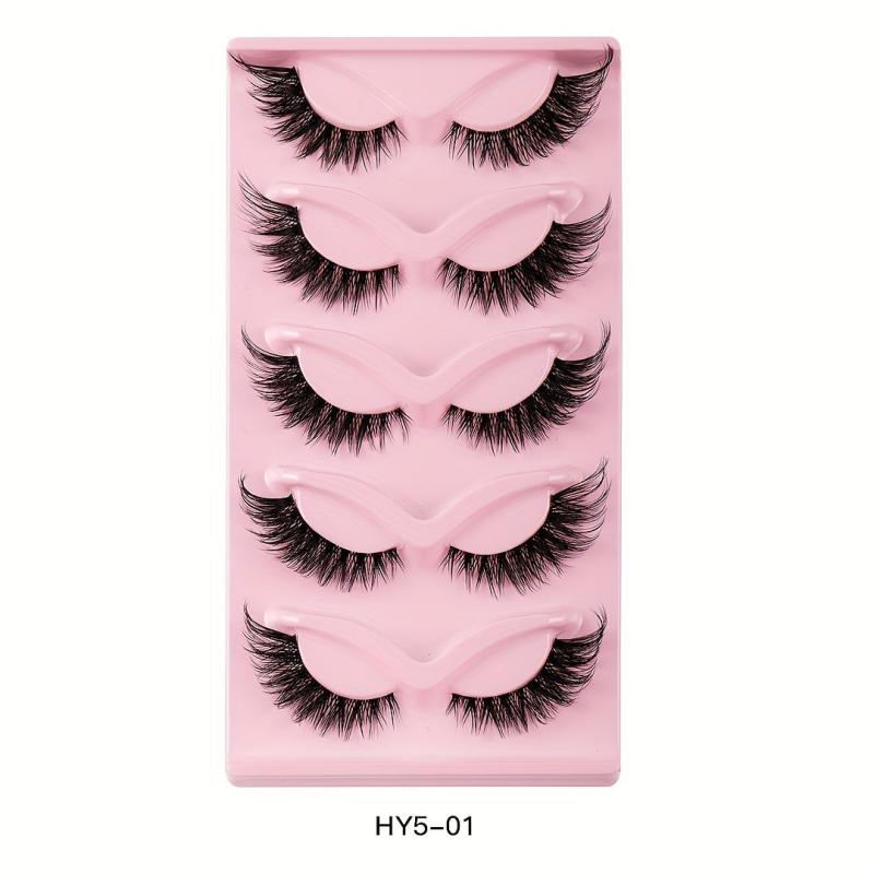5 Pairs Cat Eye Lashes Natural Thick Curling False Eyelashes