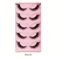 5 Pairs Cat Eye Lashes Natural Thick Curling False Eyelashes