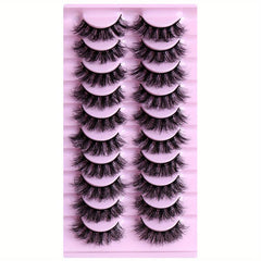 10 Pairs 3D Faux Mink Lashes for Dramatic Makeup Look