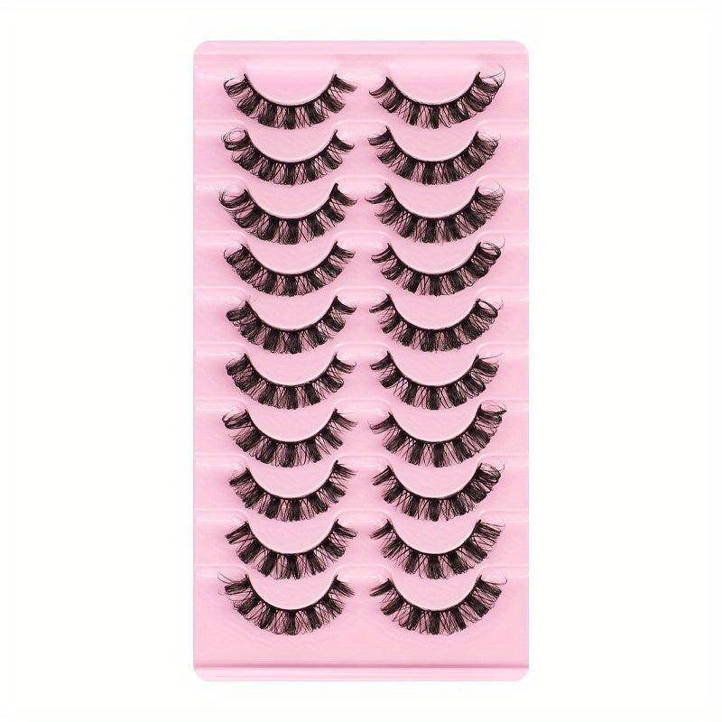 10 Pairs False Eyelashes DD Curling Thick Natural Charming Lashes Makeup