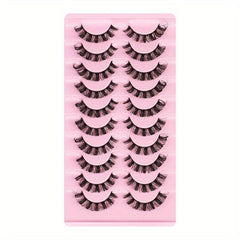 10 Pairs False Eyelashes DD Curling Thick Natural Charming Lashes Makeup