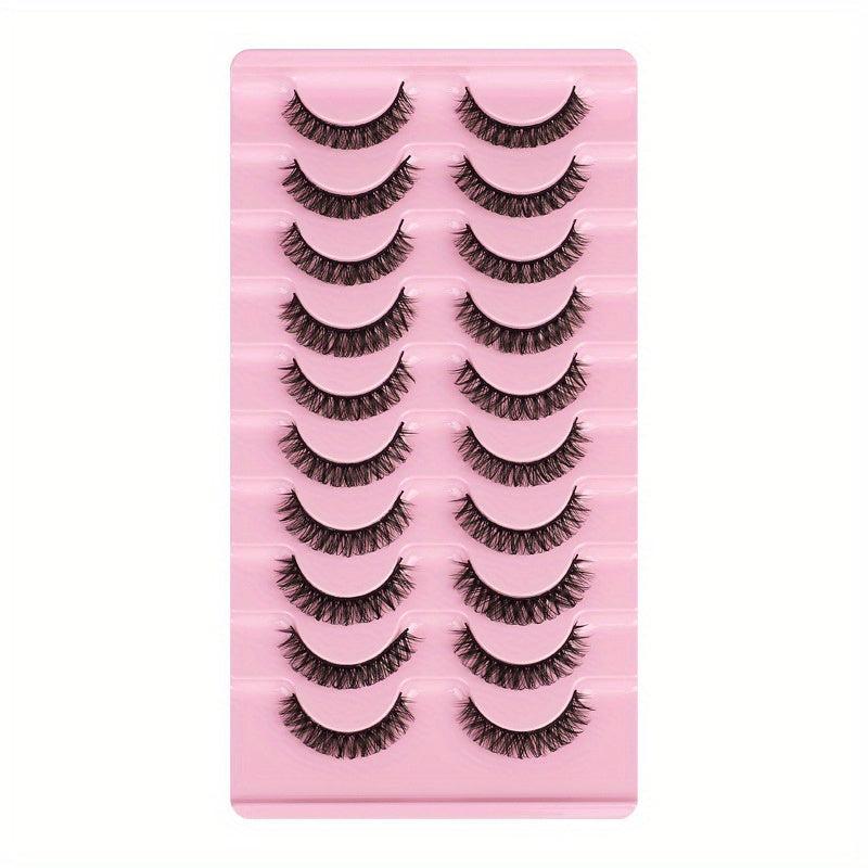 10 Pairs False Eyelashes DD Curling Thick Natural Charming Lashes Makeup