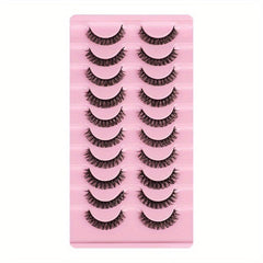 10 Pairs False Eyelashes DD Curling Thick Natural Charming Lashes Makeup