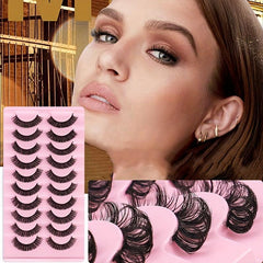 10 Pairs False Eyelashes DD Curling Thick Natural Charming Lashes Makeup