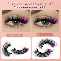 7 Pairs DIY False Eyelashes 6D Curly Soft Bushy Colored Perfect Fitting