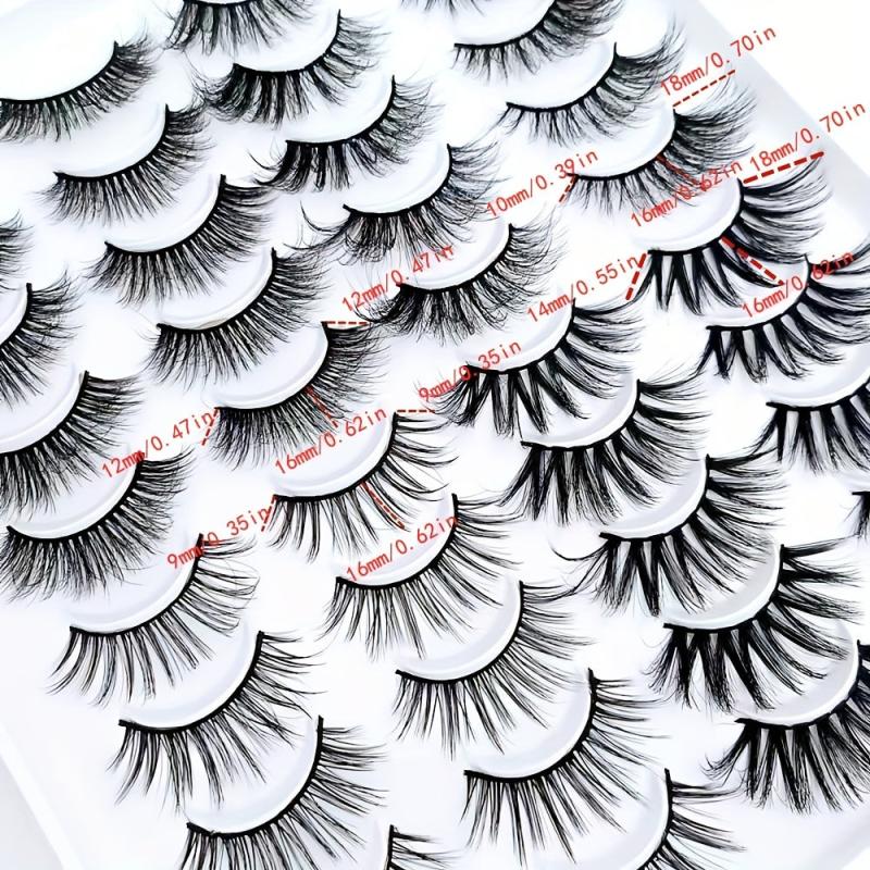 20 Pairs 3D Fluffy Strip Faux Mink Lashes
