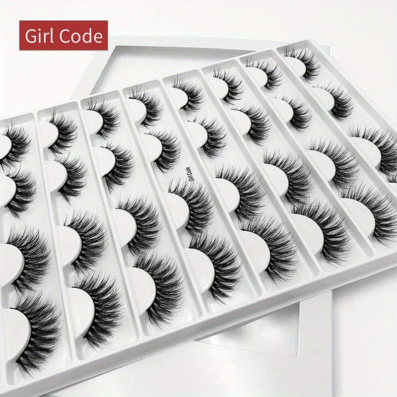 16 Pairs False Eyelashes 3D Natural Thick Soft Faux Mink Hair Curling Eyelashes