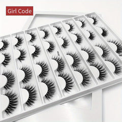 16 Pairs False Eyelashes 3D Natural Thick Soft Faux Mink Hair Curling Eyelashes