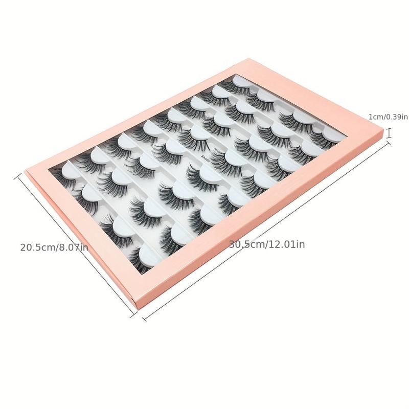 16 Pairs False Eyelashes 3D Natural Thick Soft Faux Mink Hair Curling Eyelashes