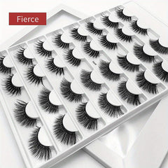 16 Pairs False Eyelashes 3D Natural Thick Soft Faux Mink Hair Curling Eyelashes