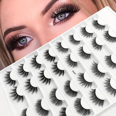 16 Pairs False Eyelashes 3D Natural Thick Soft Faux Mink Hair Curling Eyelashes