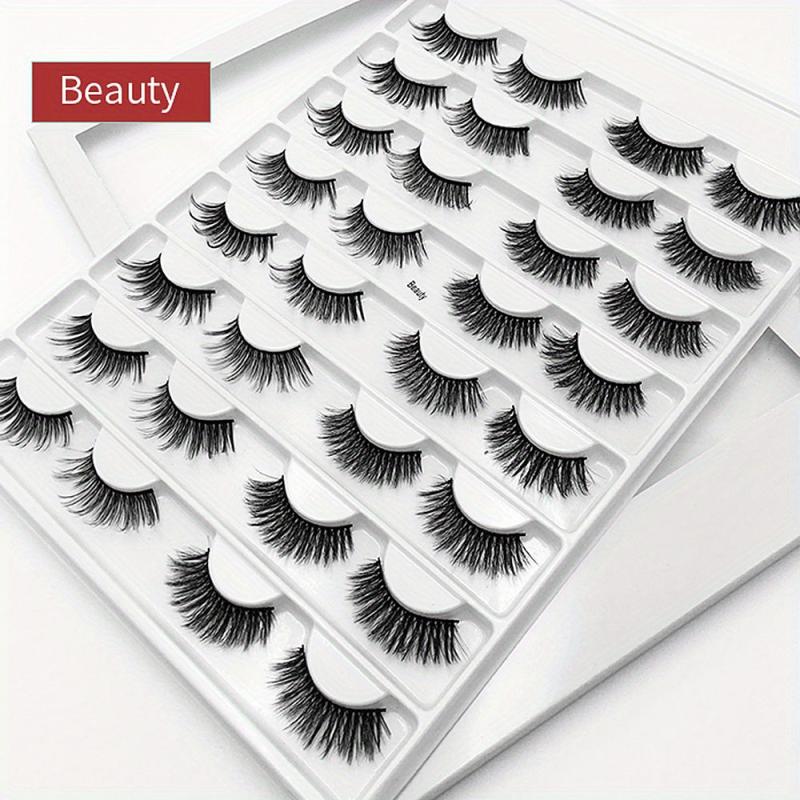 16 Pairs False Eyelashes 3D Natural Thick Soft Faux Mink Hair Curling Eyelashes