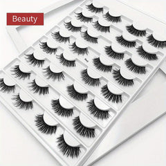 16 Pairs False Eyelashes 3D Natural Thick Soft Faux Mink Hair Curling Eyelashes