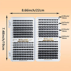 384pcs 4 Style Cluster Lashes Individual Eyelashes Extensions DIY Wispy Fluffy