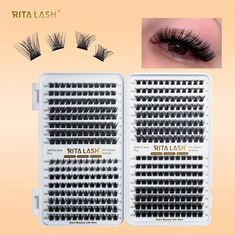 384pcs 4 Style Cluster Lashes Individual Eyelashes Extensions DIY Wispy Fluffy