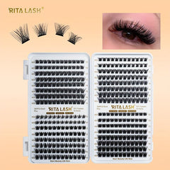 384pcs 4 Style Cluster Lashes Individual Eyelashes Extensions DIY Wispy Fluffy