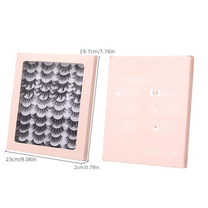 20 Pairs Faux Mink Layered Thick Crossed Messy Long Eyelashes