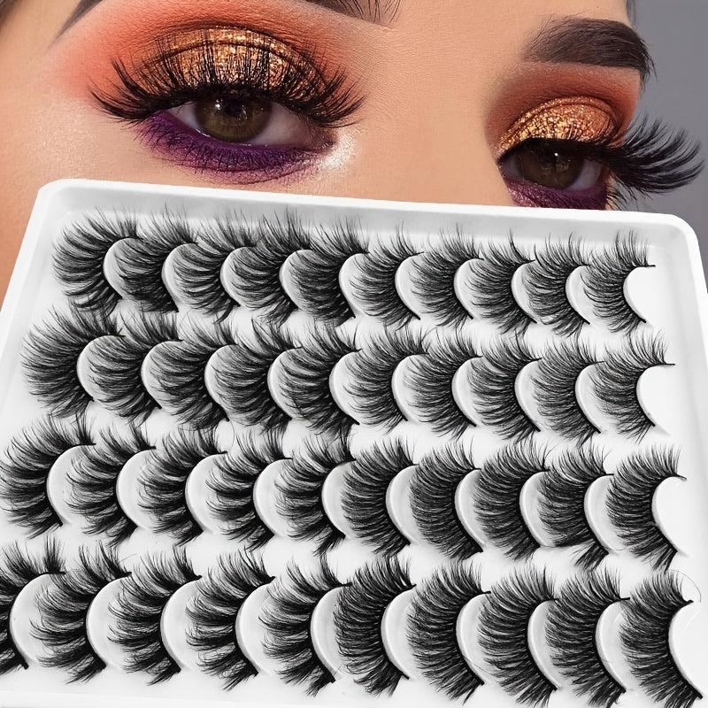 20 Pairs Faux Mink Layered Thick Crossed Messy Long Eyelashes